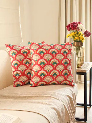 House This Neelkanth - Set Of 2 Cushion Covers (Magenta) image